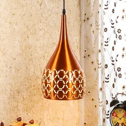MFD HOME FURNISHING Copper-Toned Aluminium Quirky Hanging Light-picture-26
