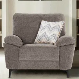 casacraft from pepperfry Amsterdam Fabric 1 Seater Sofa in Grey Colour-picture-29