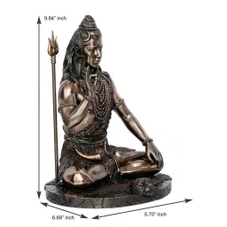 Silver Polyresin and Bronze Blessing Lord Shiva Idol by eCraftIndia image 4
