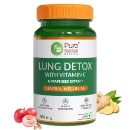Pure Nutrition Lung Detox Supplement With Natural Herbal Blend Of Vitamin C, Grapeseed & Vasaka Leaves Extract | Lung Cleanser For Detoxification Of Lung And Immune Defence - 60 Veg Capsules-image-89
