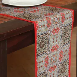 Digital Printed Red Cotton 84X12 Inches Table Runner By Zeba-picture-35