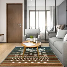 sapana carpet-mats Multicolor Traditional Polyester 6 x 9 Feet Machine Made Carpet-picture-29