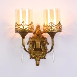 eliante by jainsons lights Glass Wall Mounted Uplight Sconce (Gold) image 3