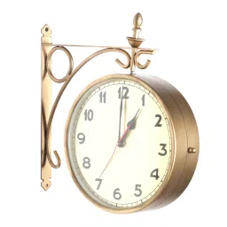 tu casa Rockler Gold Metal Analog Railway Clock image 3