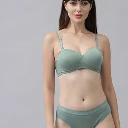Aamarsh Mid-Rise Cotton Lightly Padded Bra & Mid-Rise Brief-image-19
