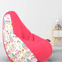 comfybean Print-a-Bean 5XL Bean Bag with Beans In Pink & White image 1
