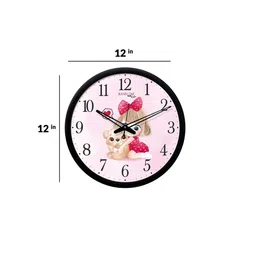 random Lovely bears Black Plastic Analog Wall Clock image 4