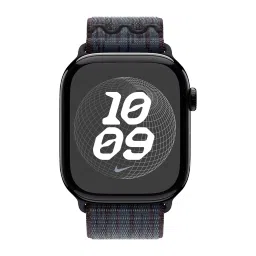 Apple Nike Woven Nylon Sport Loop for Apple (44mm / 45mm / 46mm / 49mm) (Hook-and-Loop Fastener, Black & Blue) image 3