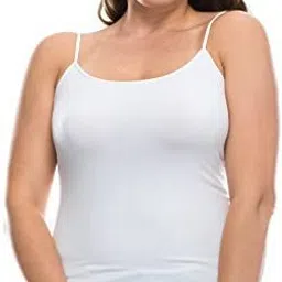 shaperx Plus Size Camisole Womens Stretch Tank Tops Fitting Cami Spaghetti Straps Undershirt Pack of 1 Plus Size image 1