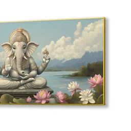 nestroots Canvas Framed Divine Ganesha Prosperity and Wisdom Wall Painting image 4
