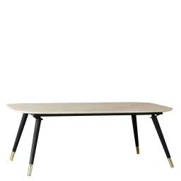 claymint Milano White Marble Coffee Table In Black With Brass Finish image 5