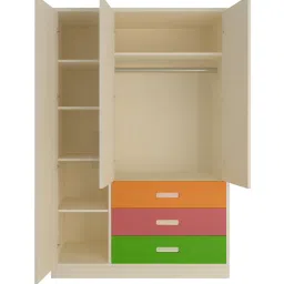 adona Fiona Kids 3 Door Wardrobe in Mango Yellow Finish image 5