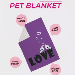 right Typographic- Large Violet Fabric Dog Blanket image 4