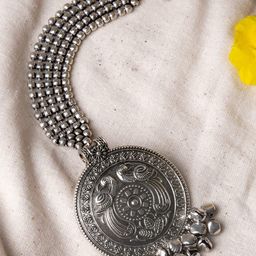 TEEJH Oxidised Silver-Plated Maang Tikka-picture-34