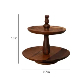 ellementry Glair 2 Tier Brown Sheesham Wood Cake Stand image 3