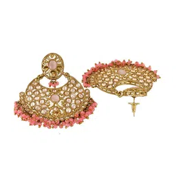 AQUASTREET JEWELS Gold-Plated AD Stone Studded Maang Tikka & Earrings Set image 5