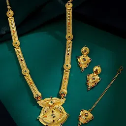 Yellow Chimes Gold-Plated Long Jewellery Set-picture-22