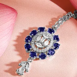 Rubans Rhodium-Plated Artificial Stones Studded Maang Tikka Head Jewellery image 2