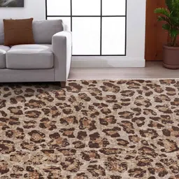 kaleen india Chocolate Abstract Polyester 6' X 9' Machine Made Carpet image 4