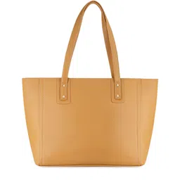 Toteteca Tan PU Structured Shoulder Bag-image-0