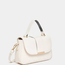 Styli Contrast Metal Detail Handbag with Detachable Strap-picture-39