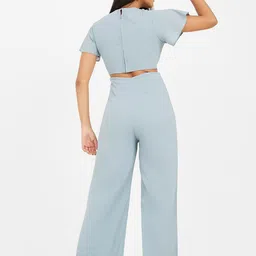 Styli Round Neck Flutter Sleeves Basic Jumpsuit image 3