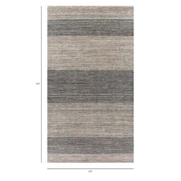 jaipur rugs Grey Solid Wool and Viscose 6 ft X 9 ft Hand Woven Carpet image 2