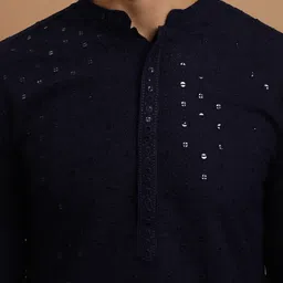 SOJANYA Embroidered Regular Pure Cotton Kurta with Churidar image 2