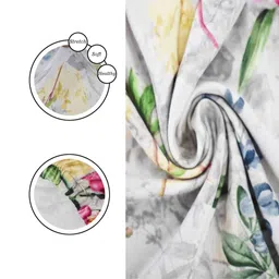 Multicolor Floral Polyester Blend 14x38 Inches Chair Covers (Set of 4) by B7 Creations image 4