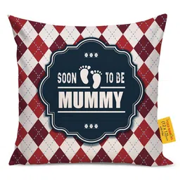 TIED RIBBONS Blue & Red Set of 2 Typography Print Cushion Covers with Filler image 4