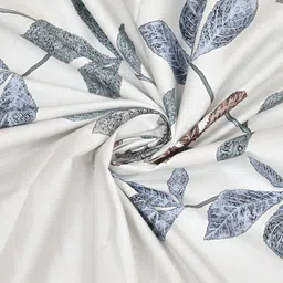 Salona Bichona White Floral Printed 300 TC Cotton King Bedsheet with 2 Pillow Covers image 4