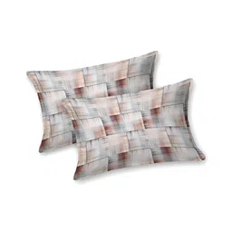 Salona Bichona Pink & Grey Floral Cotton 300 TC King Bedsheet with 2 Pillow Covers image 5