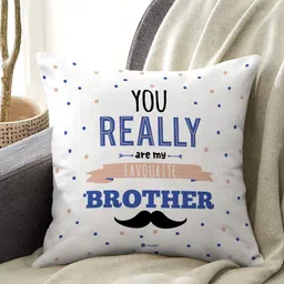Indigifts White Brother Quote  Printed Cushion With Filler-image-99