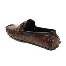 Carlton London Men Textured Lightweight Horsebit Loafers image 3