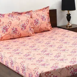 BOMBAY DYEING Epigram Red Printed Pure Cotton 20 TC King Bedsheet Set 2.74 m X 2.74 m image 3