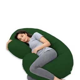 Mom's Moon Green & White Cotton Fibre Filled Lightweight Maternity Pillow-image-41