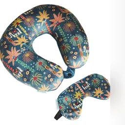 Chumbak Blue Fibre Filled Polyester Travel Pillow image 1
