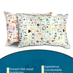 Sleepsia White & Oramge 2 Pieces Microfiber Paris & Microfiber Alphabetic Pillow image 4