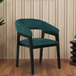 woodsworth from pepperfry Blanca Velvet Dining Chair in Teal Colour-picture-9
