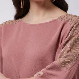 Zima Leto Embellished Boat Neck Top With Joggers Co-Ords image 4