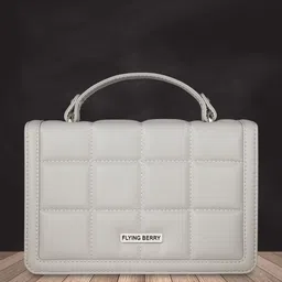 FLYING BERRY Grey Checked Structured Sling Bag-picture-11