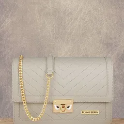 FLYING BERRY Grey Textured Structured Sling Bag image 1