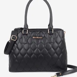 Black Spade Textured Pu Structured Handheld Bag with Quilted image 1