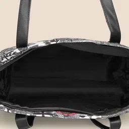 DressBerry White & Black Floral Printed Shopper Tote Bag image 4