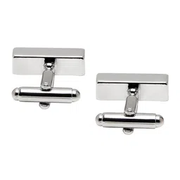 bodha Silver-Toned & Navy Blue Quirky Stylish Cufflink image 5