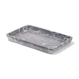 OBSESSIONS Silver-Toned & White 4 pieces Abstract Polyresin Bath Accessories Set image 4