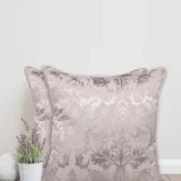 Sivya by Home Silver Fiore Damask Self Design Cushion Covers (Pack of 2)-image-46