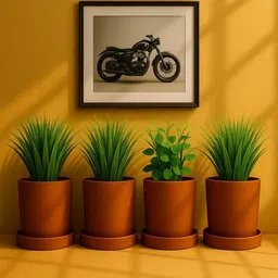 the handicraftian 4 Pcs Red Terracotta 6 Inchs Planters image 5