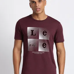 Lee Typography Printed Slim Fit Cotton T-Shirt image 2