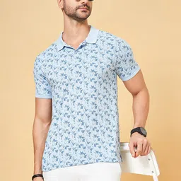 BYFORD by Pantaloons Floral Printed Polo Collar Slim Fit Casual T-shirt-picture-10